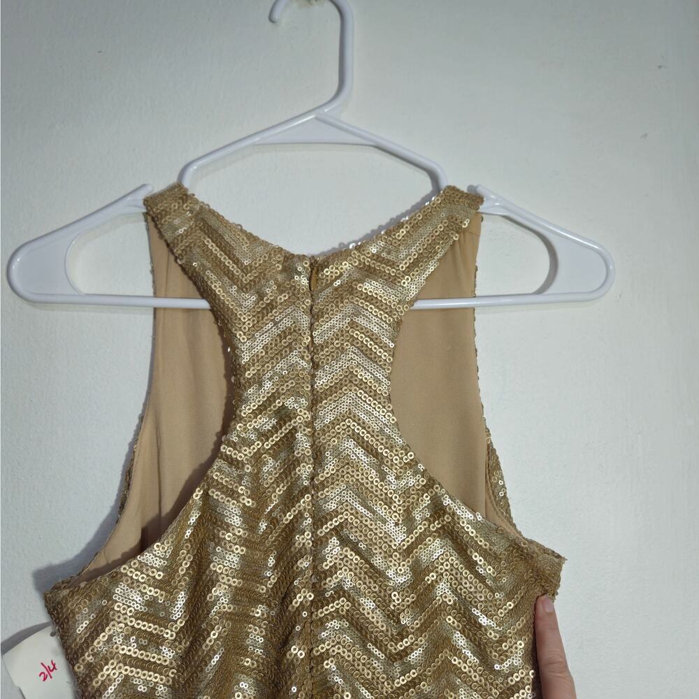 NWT Impeccable Pig Racerback Gold Sequin Sleeveless Mini Dress Size Small - Picture 4 of 9